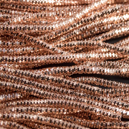 AA110. Rose gold bright check purl 1.3mm (3 metres)