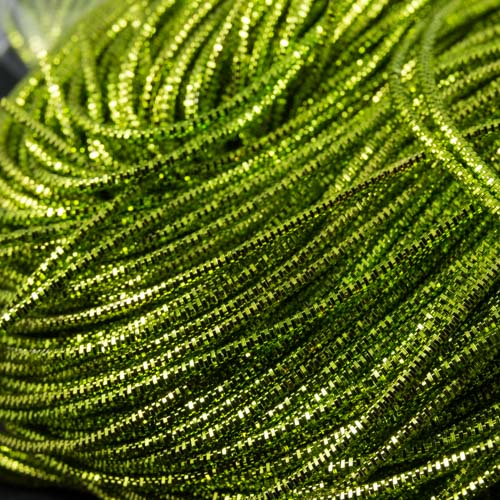 AA99. Apple green check purl 1.3mm (3 metres)