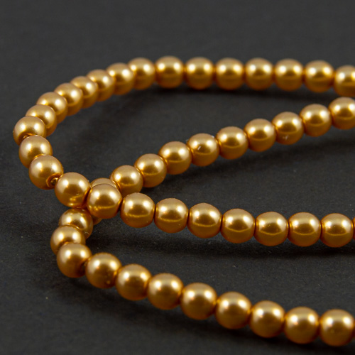 PR44. Round bead shiny gold 3mm