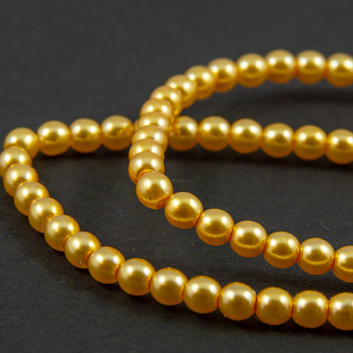 PR45. Round bead shiny light gold 3mm